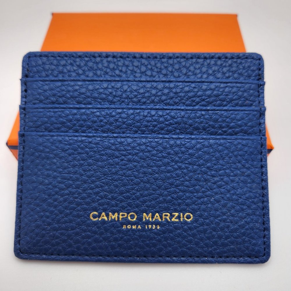 Campo Marzio Roma Leather Wallet in Blue NWT with original box